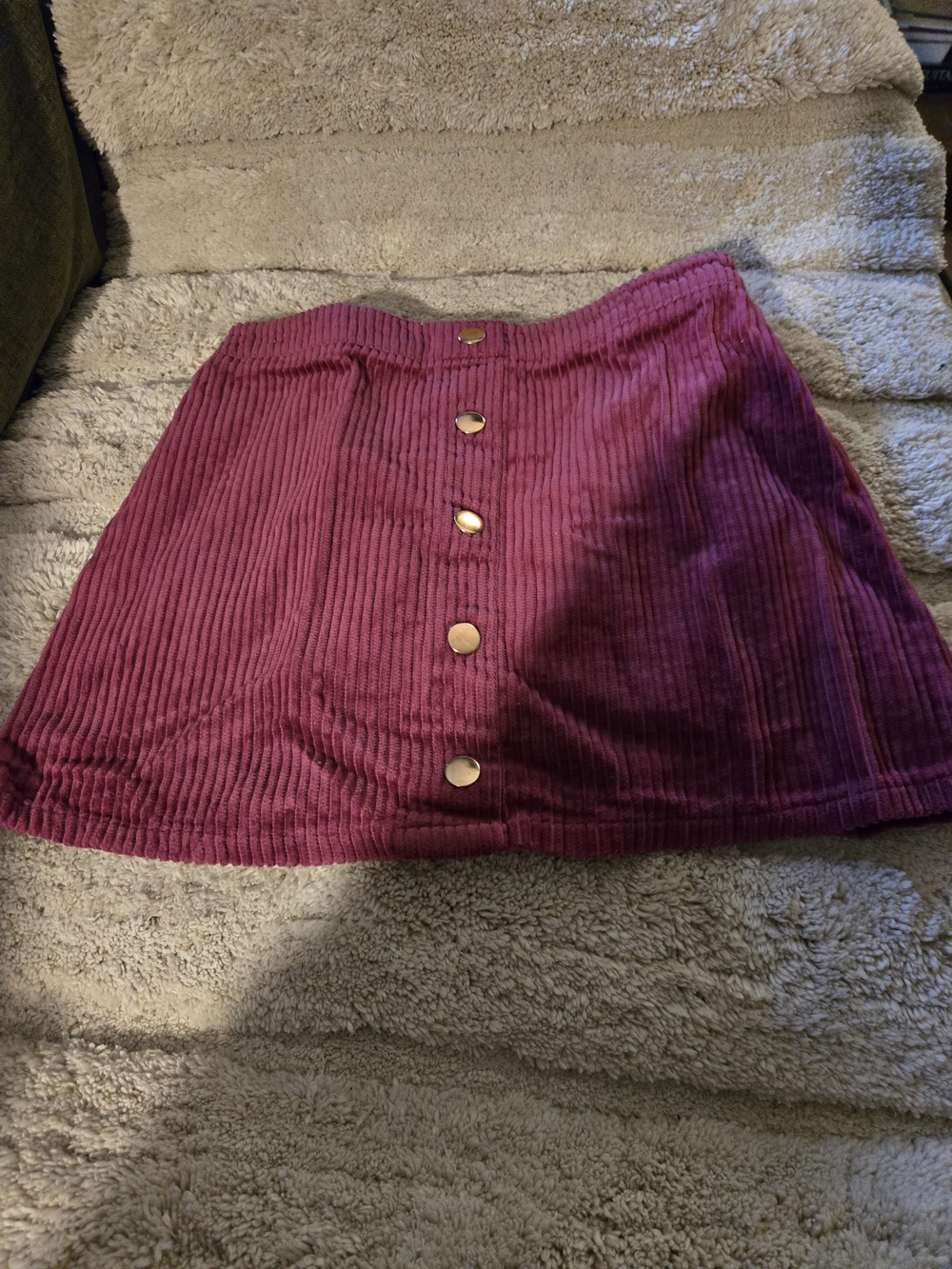 Cynthia Rowley Girl's Corduroy Button-Front Skirt in Berry Pink